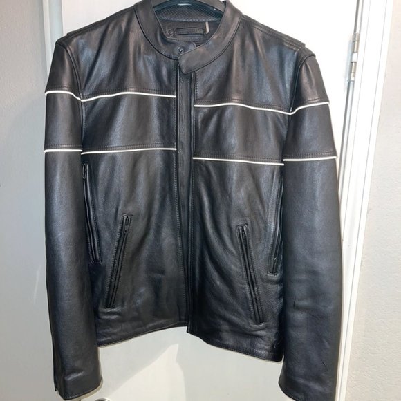Leather Motorcycle Jacket Black XL - Picture 1 of 4